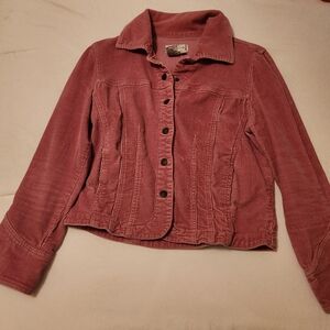 Live a Little Pink Jean Jacket Corduroy Cropped